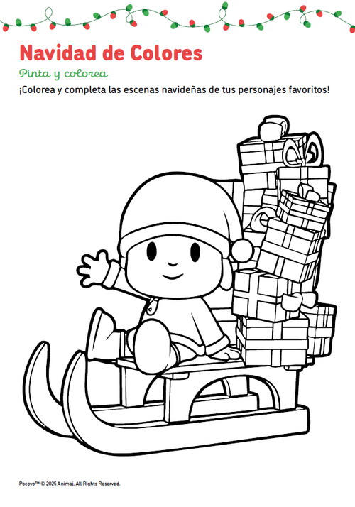 Chirstmas Coloring Page_Pocoyo