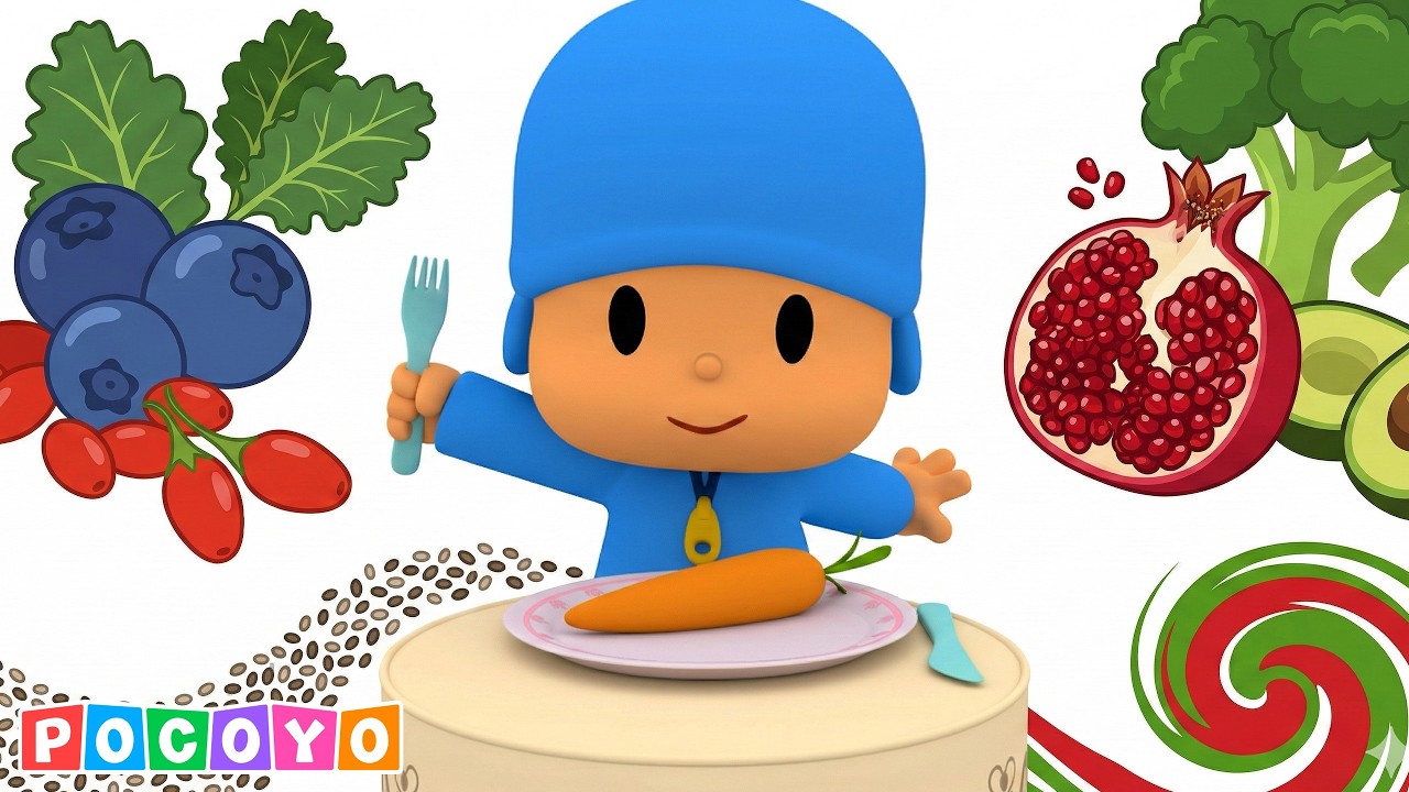 🥑 Pocoyo powers up with SUPER FOOD! Let's eat healthy this Nutrition Month! | Pocoyo English