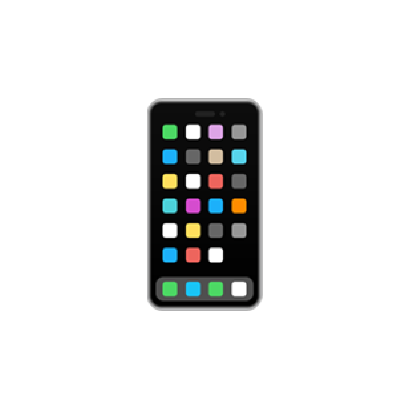 Schwarzes Smartphone mit bunten App-Icons, Symbol für Social Media Ads und mobile Werbung.