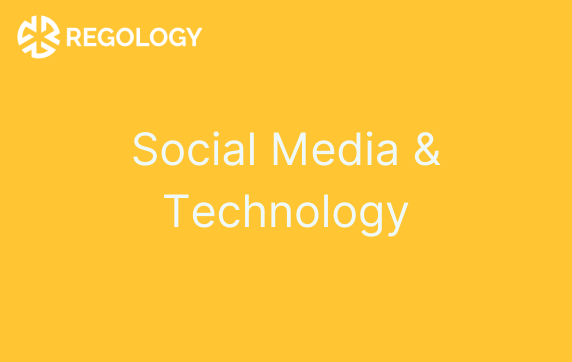 A yellow background with the words Social Media and Technology.