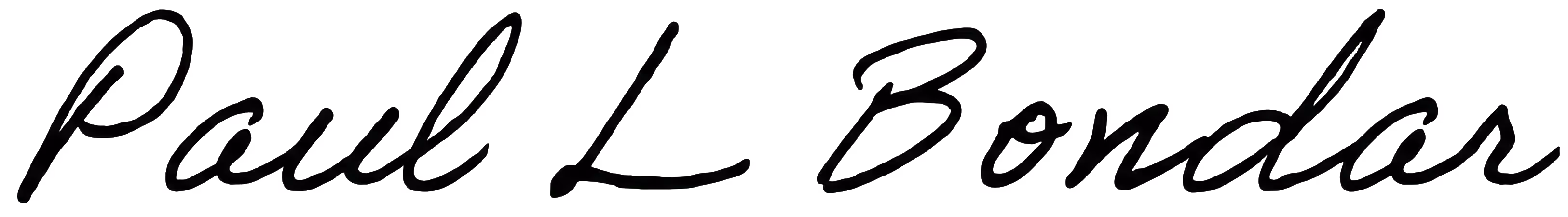 Black cursive signature reading 'Paul L Bonder' on a white background.