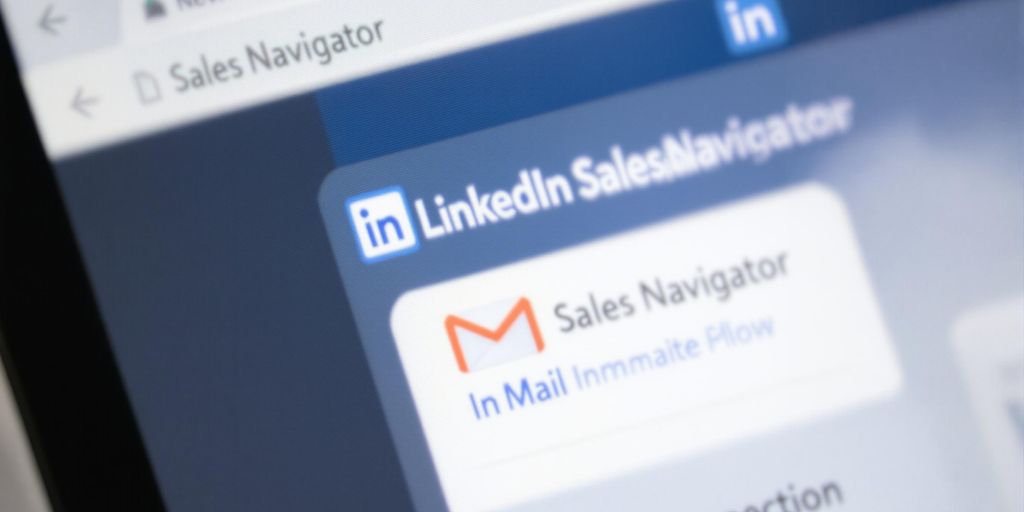 Sales Navigator interface with InMail icons.