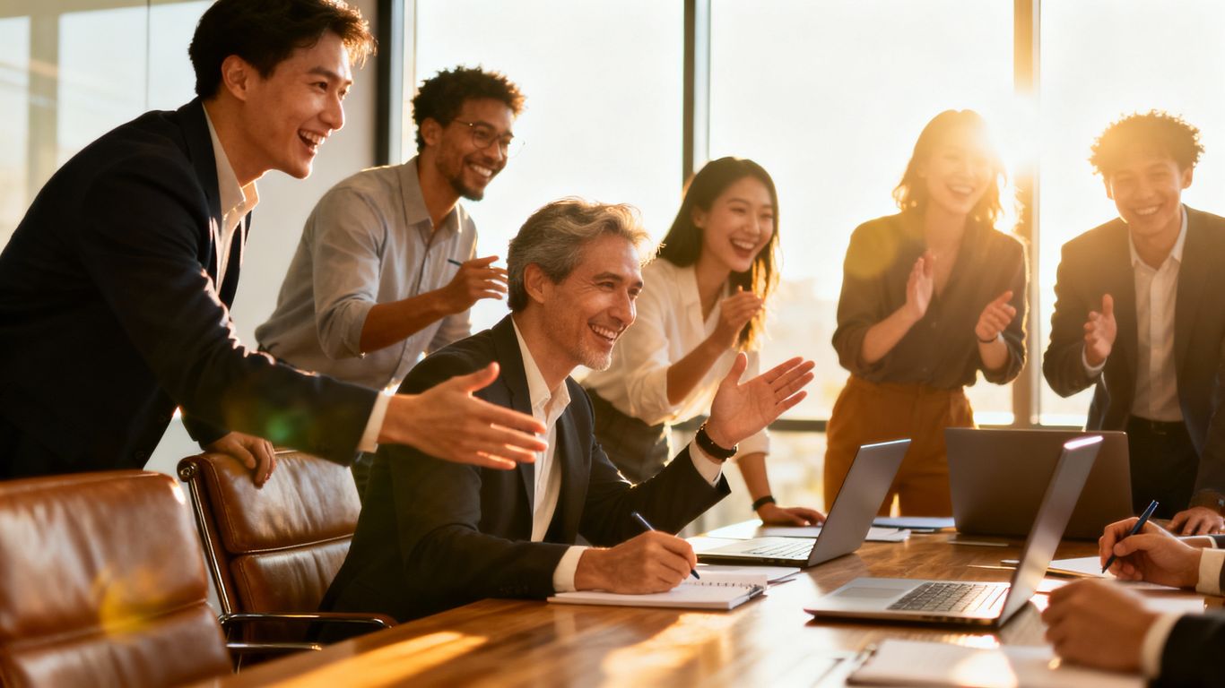 Sales training session with engaged professionals