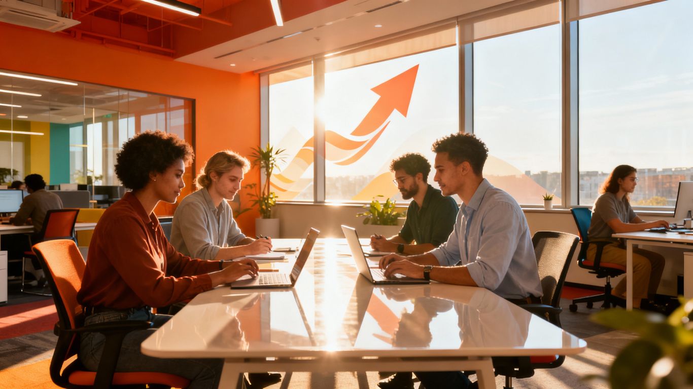 Business growth and collaboration in a modern office setting.