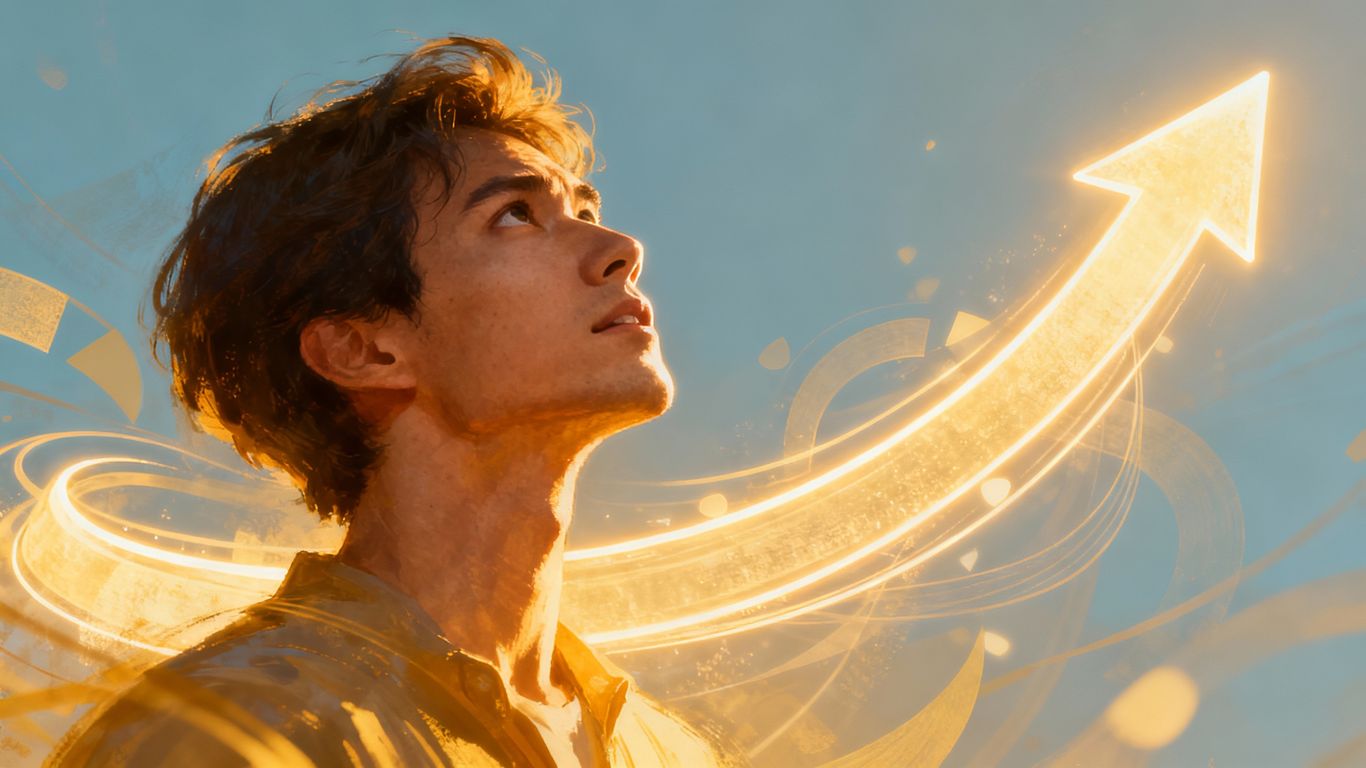 Person achieving success in online sales.