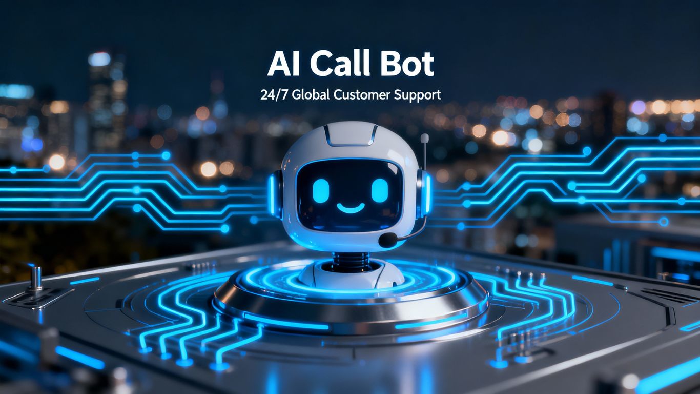 AI call bot interface with robot avatar