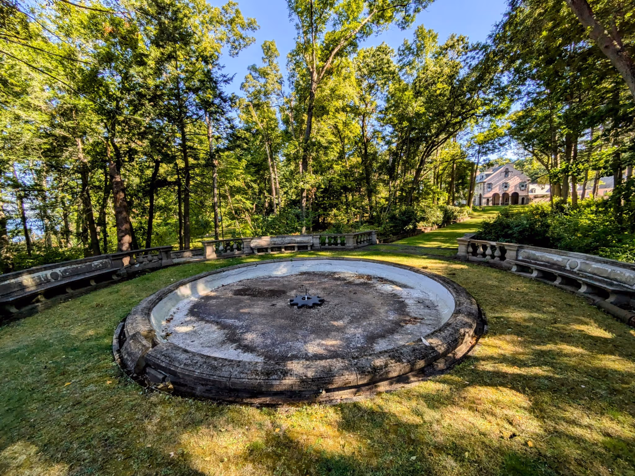 View of the historic Rolling Ridge fountain