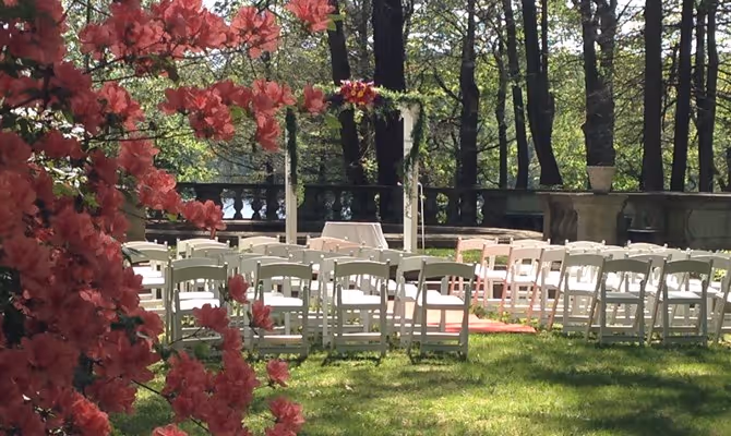 An outdoor wedding on the Bowling Green