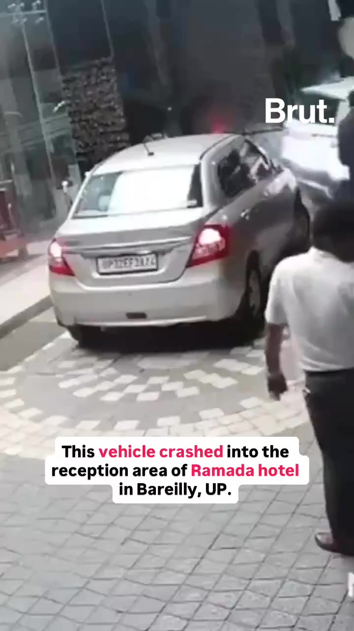 Car rammed in hotel