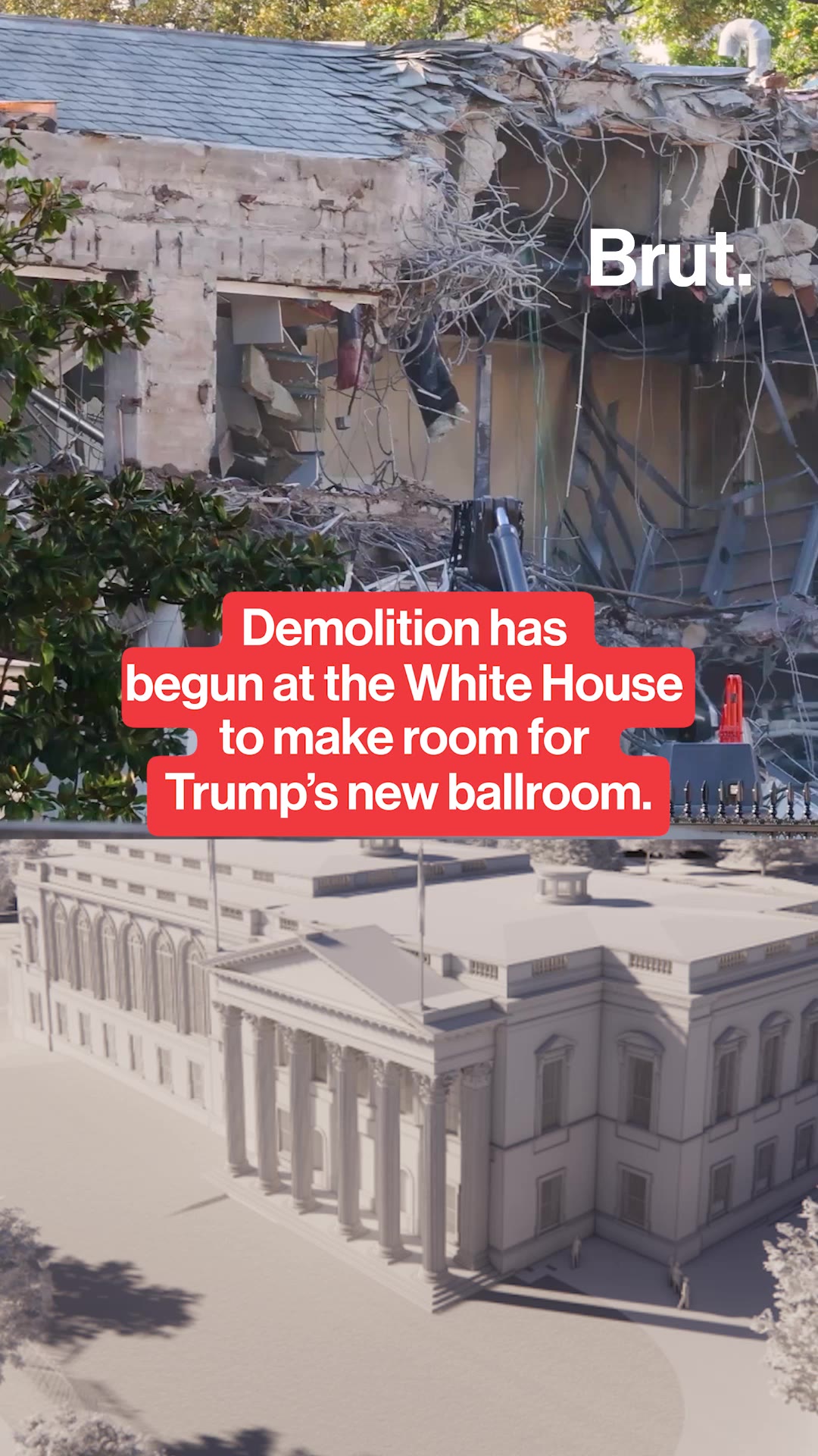 Demolition has begun at the White House to make room for Trump’s new ballroom.