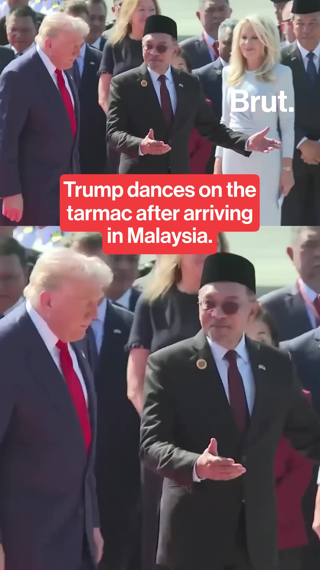 Trump dances on the tarmac in Malaysia