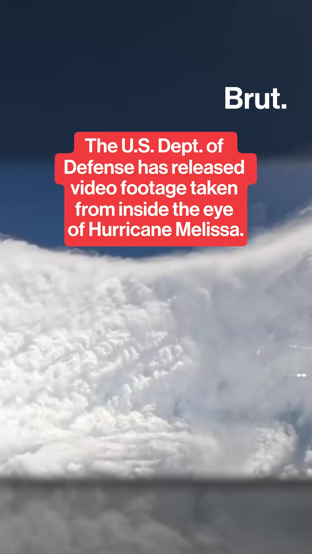 Footage shows the Eye of Hurricane Melissa. 