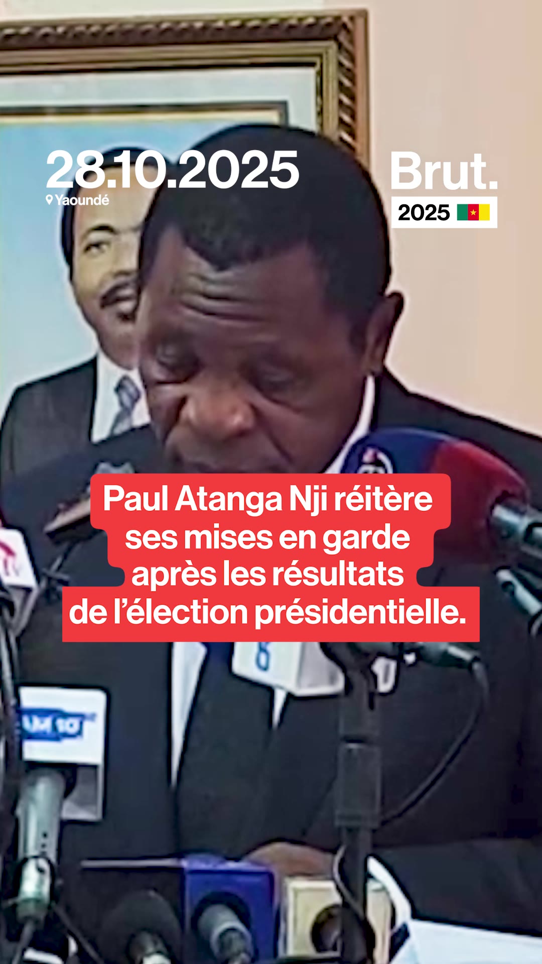 Paul Atanga Nji réitère ses mises en garde après les résultats de l'élection présidentielle.