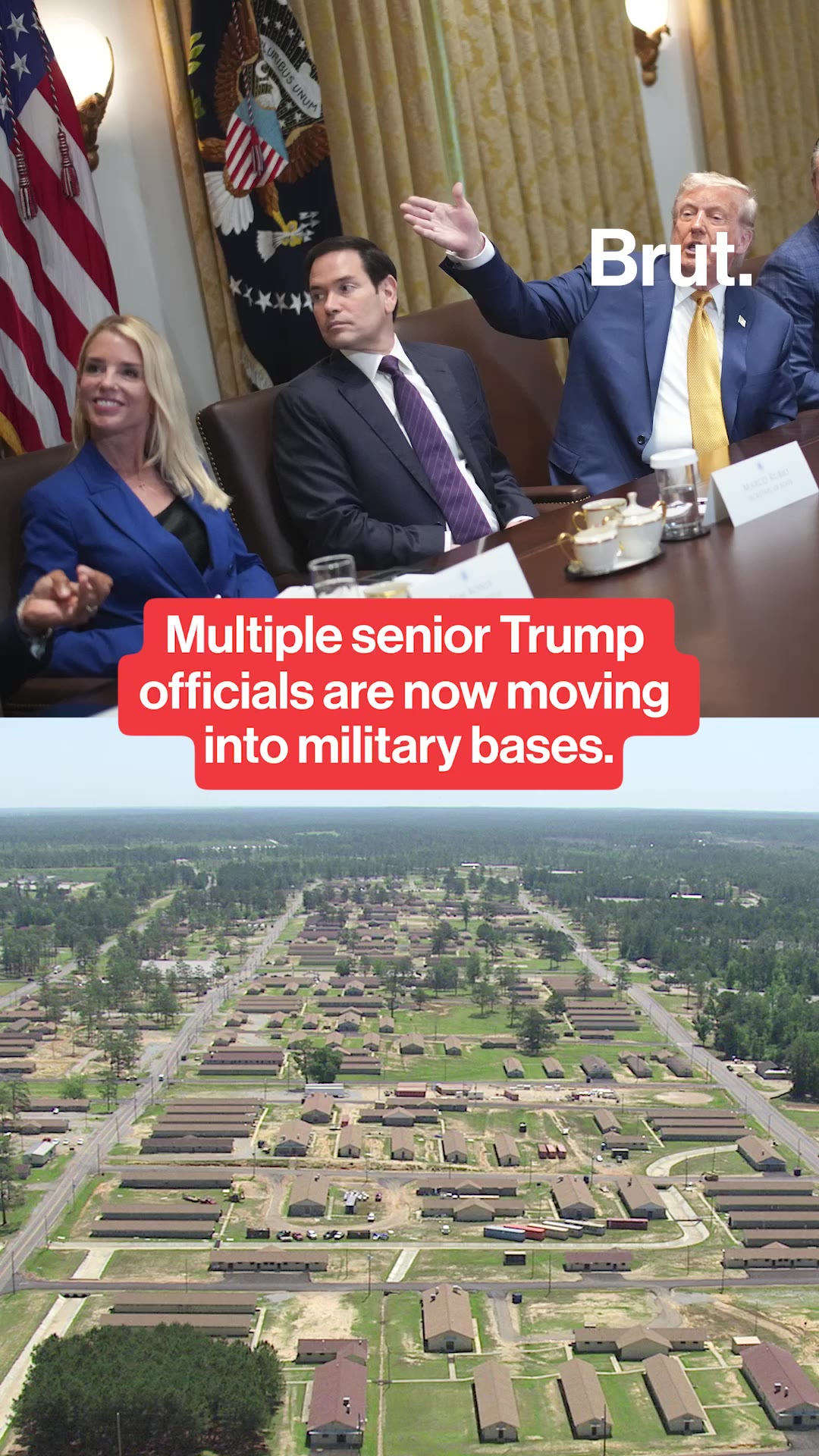 Multiple senior Trump officials are moving into military bases.