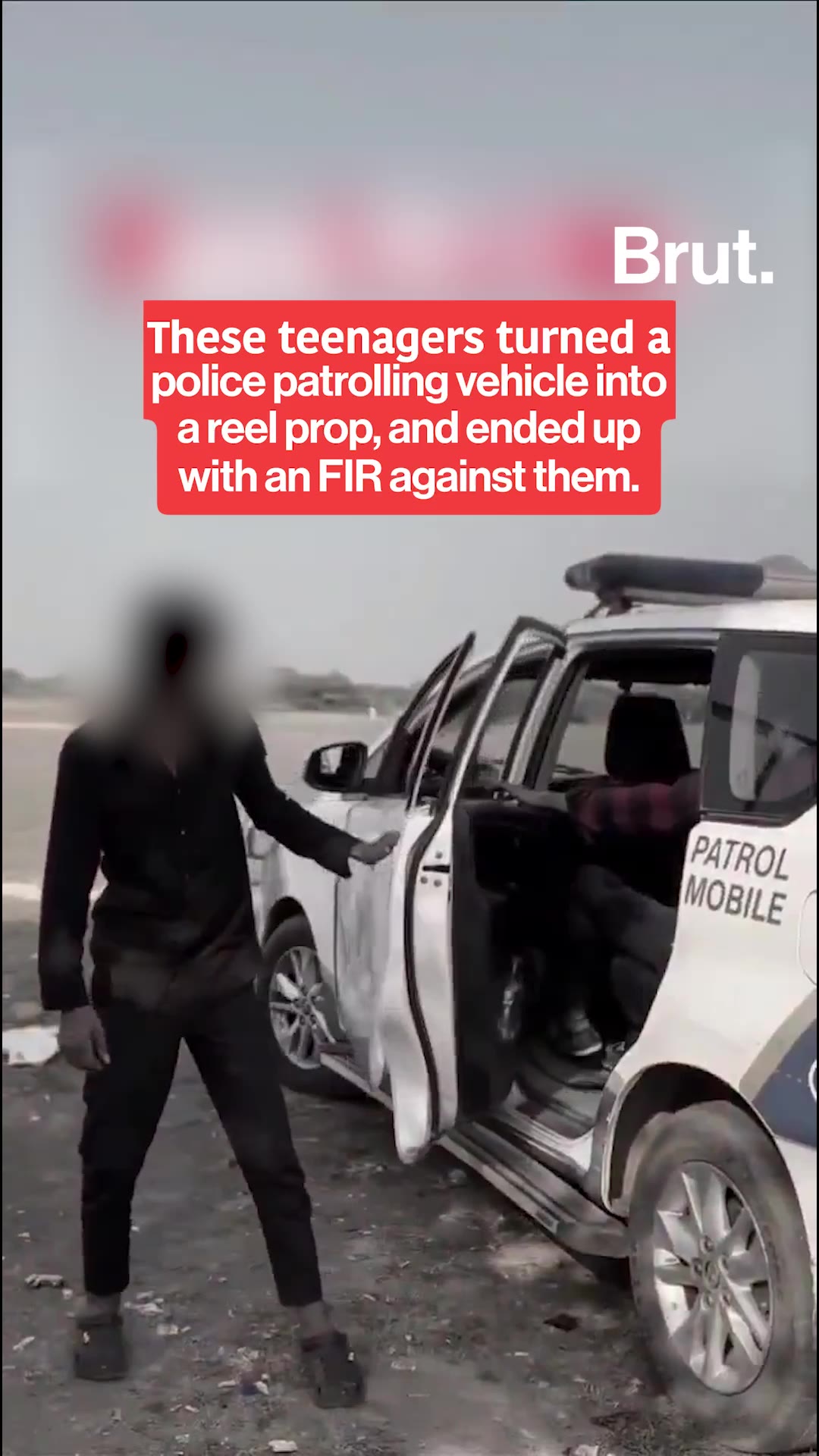 Teenagers make reel with police vehicle