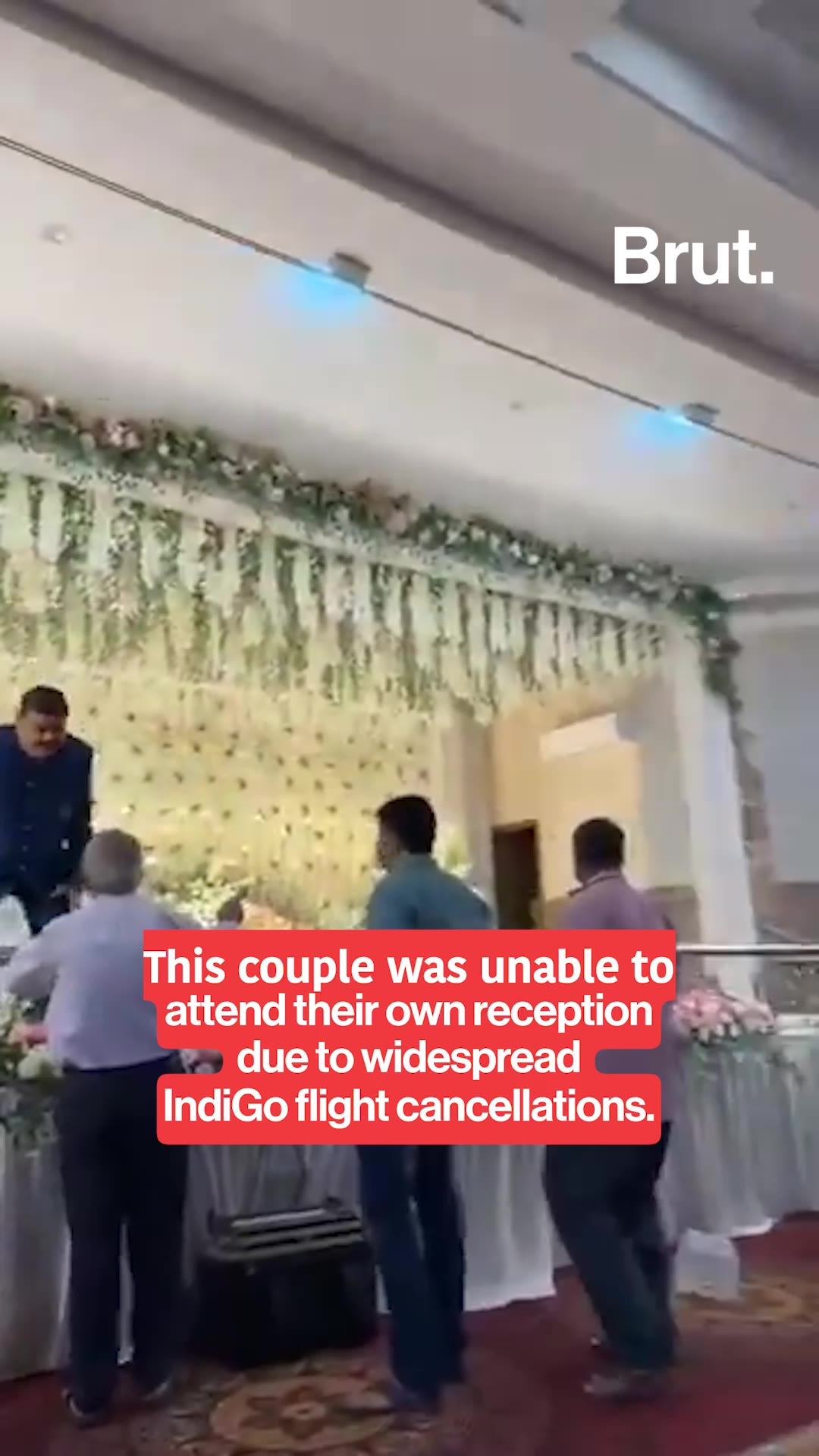 Couple attends reception virtually due to flight cancellation