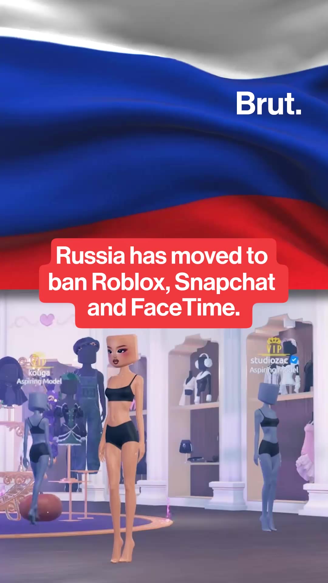 Russia has moved to ban Roblox, Snapchat and FaceTime.
