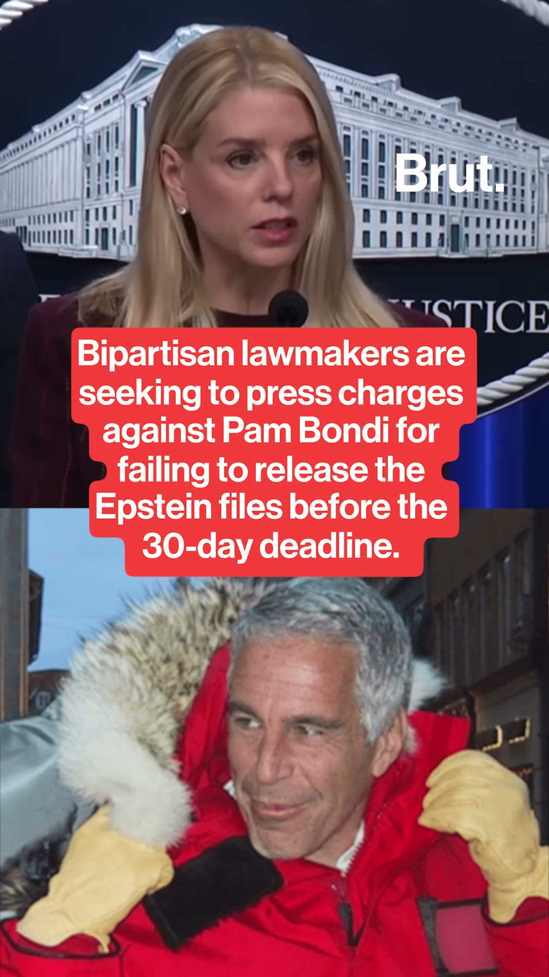 Bipartisan lawmakers are seeking to press charges against Pam Bondi for not releasing the Epstein Files.