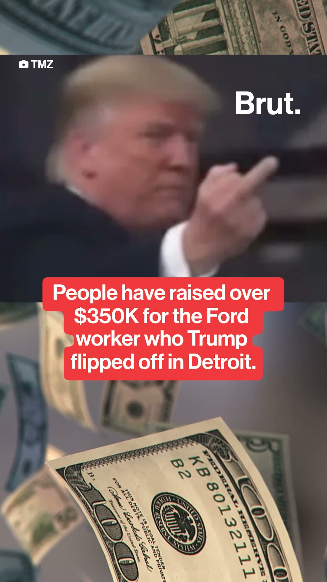 People raise money for auto worker who Trump flipped off in Detroit.