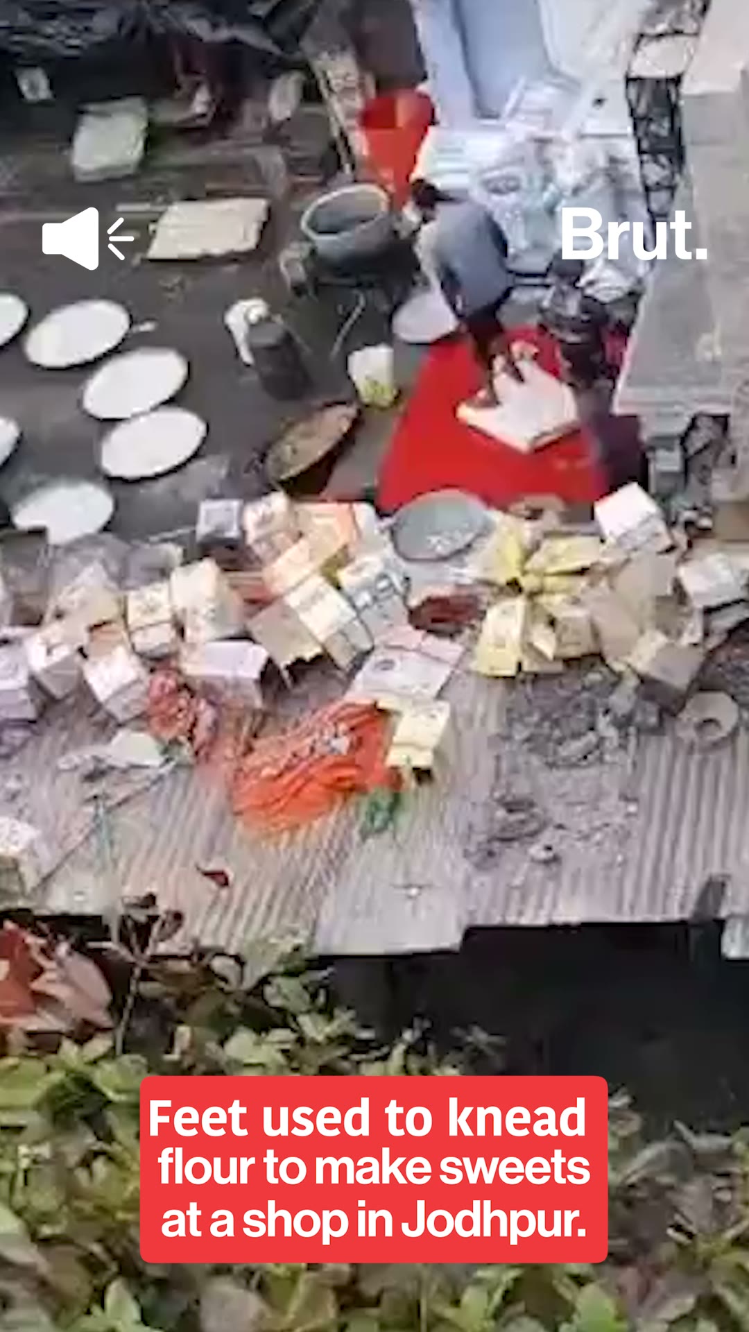 Feet used to knead dough in Udaipur