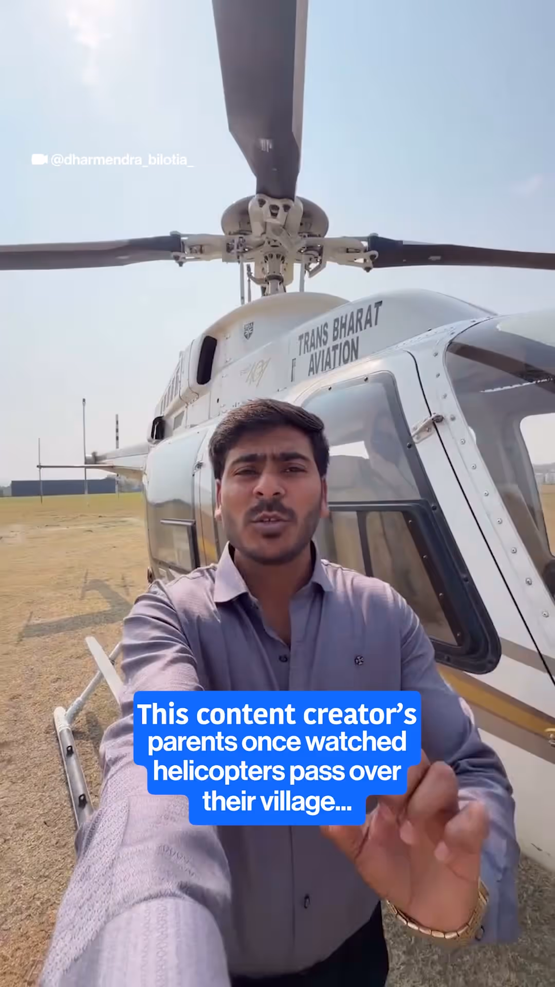 Man surprises parents with chopper ride