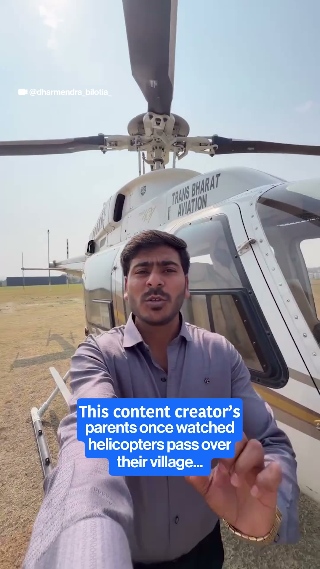 Man surprises parents with chopper ride