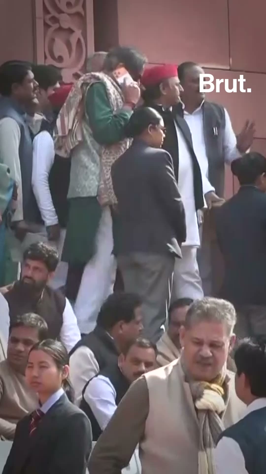 While on a call, Congress MP Shashi Tharoor tripped on the stairs inside Parliament.