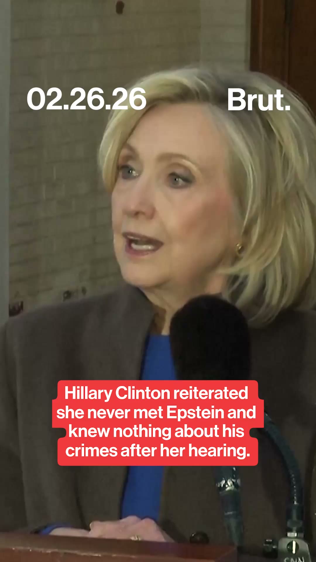 Hillary Clinton reiterated she never met Epstein and knew nothing about his crimes after her hearing.