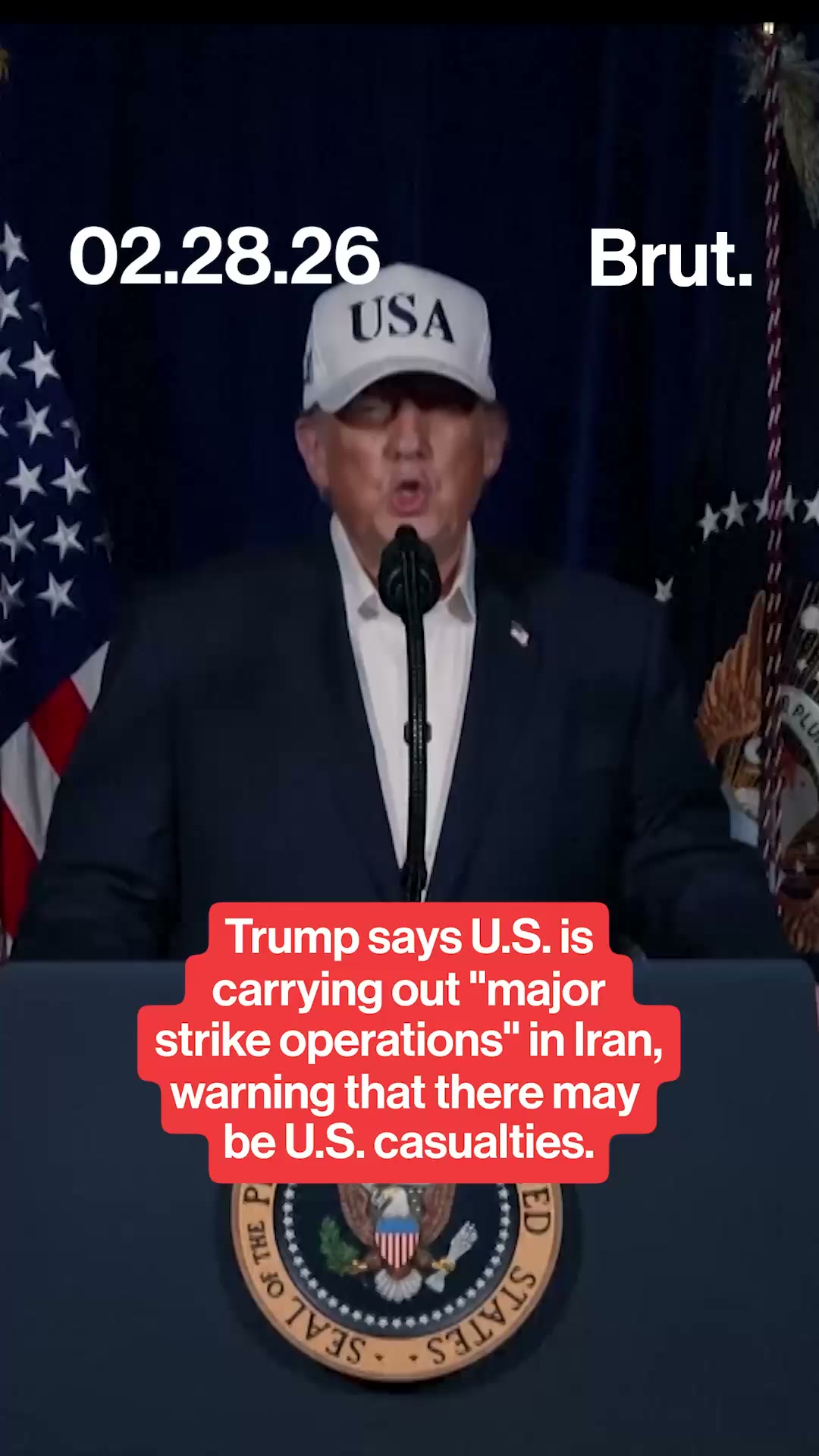 Trump speaks out after U.S. and Israel strike Iran.