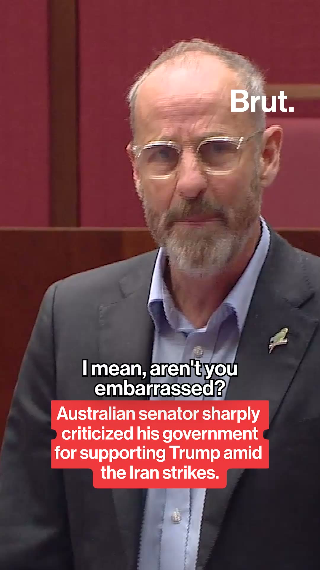 ustralian Senator criticizes his government for supporting Trump amid Iran strikes.