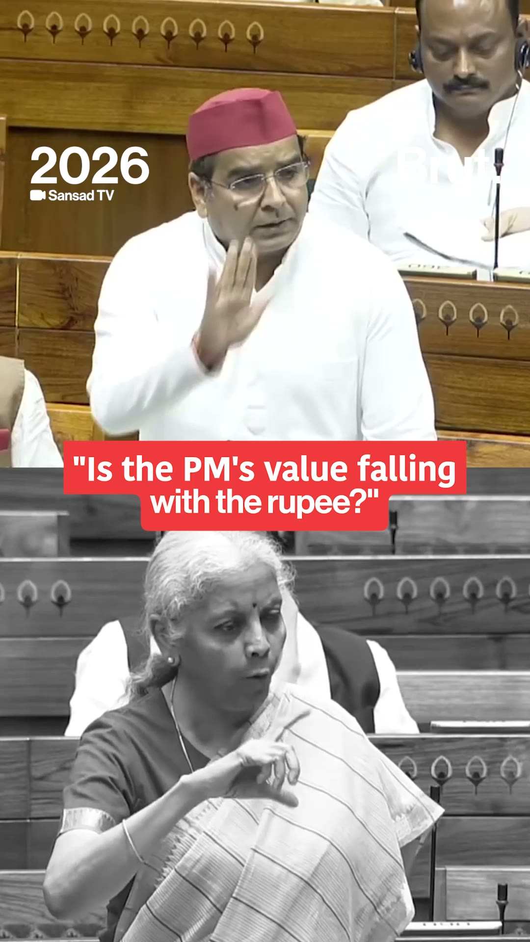 Nirmala vs. Dharmendra Yadav on falling rupee