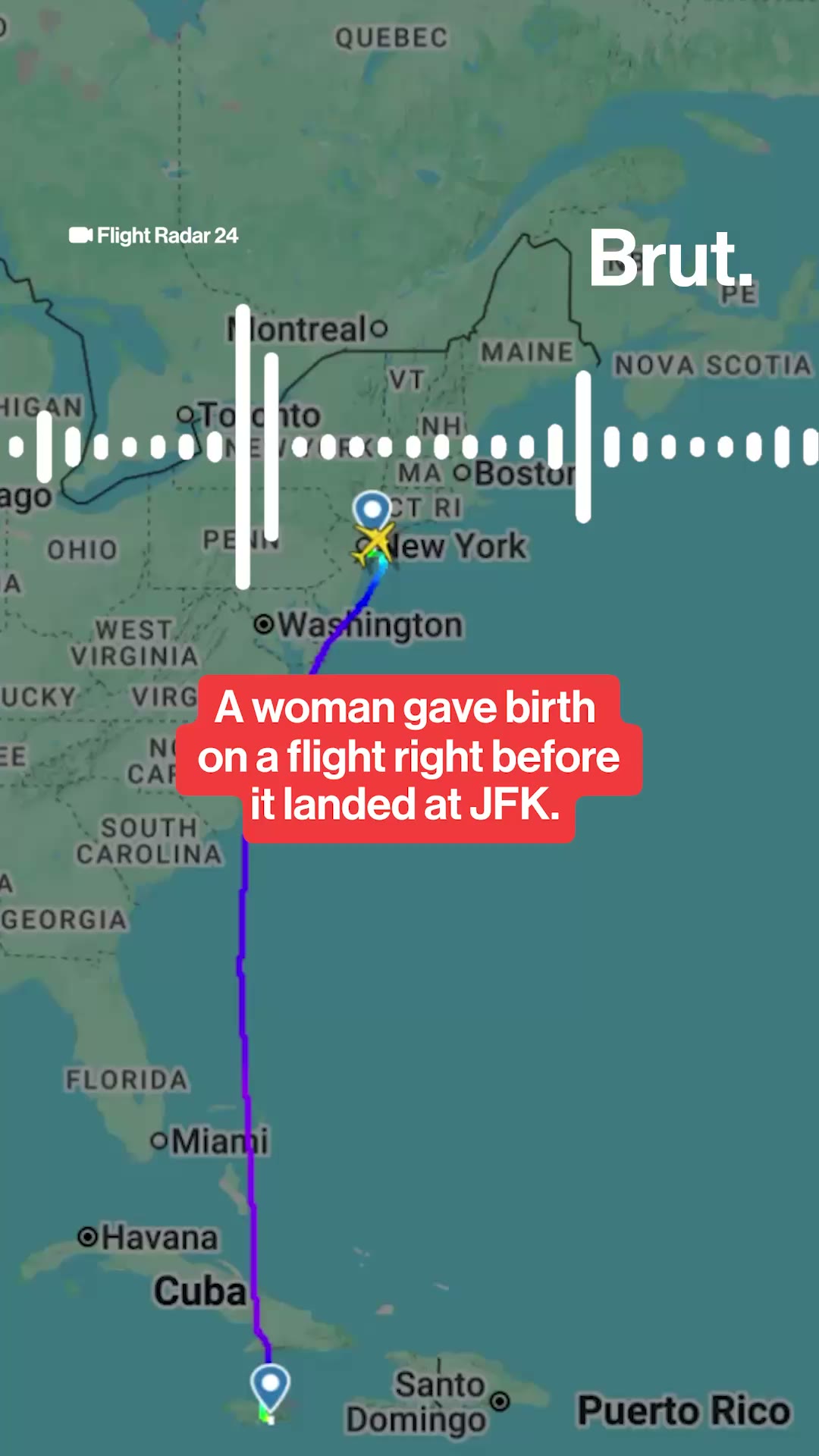 A woman gave birth  on a flight right before it landed at JFK.