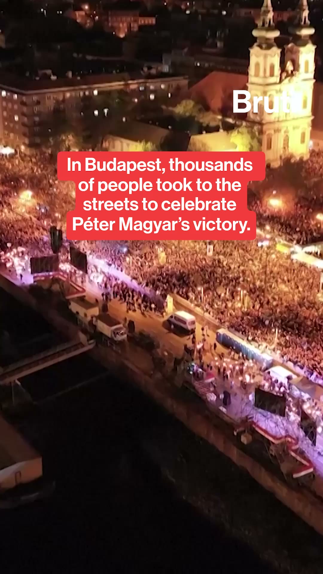 In Budapest, thousands of people took to the streets to celebrate Péter Magyar’s victory.