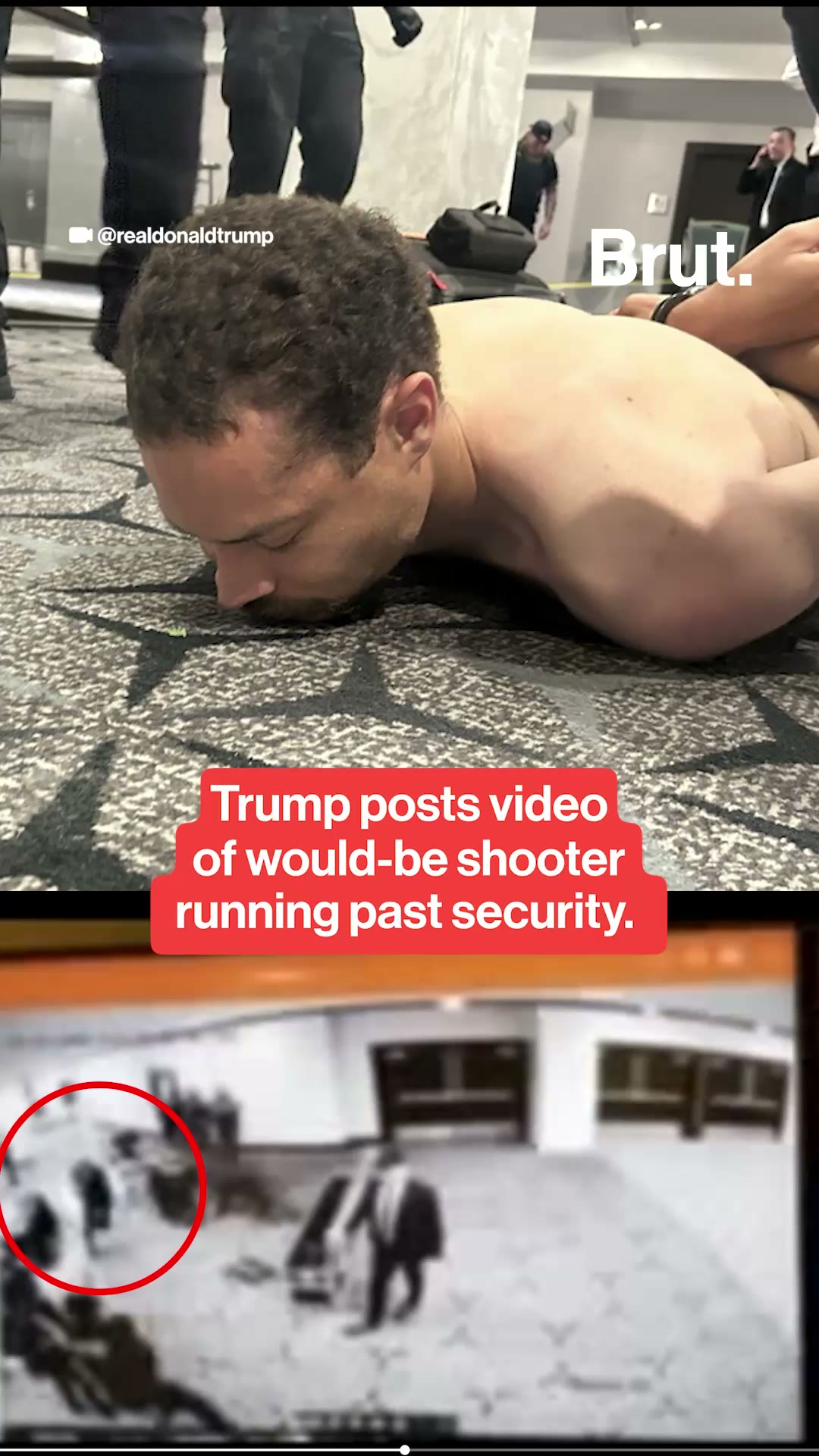 Trump shares video footage of the would-be shooter.