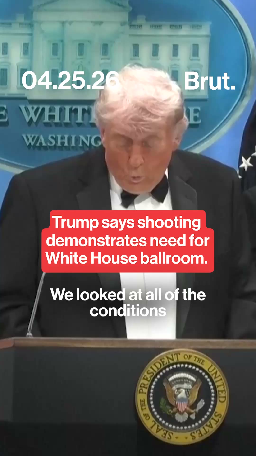 Trump says White House shooting highlights need for ballroom.