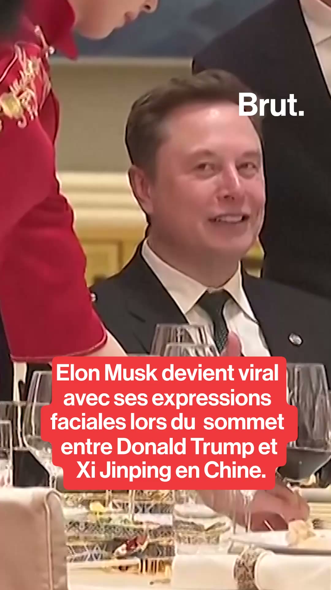 Elon Musk se transforme en phénomène viral avec ses expressions faciales lors du sommet en Chine entre Donald Trump et Xi Jinping.