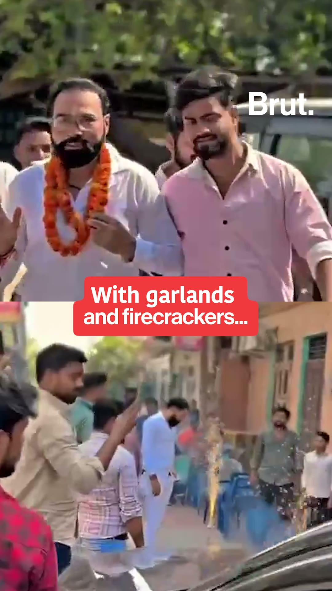 With garlands and firecrackers, a rape accused out on bail was welcomed in a heroic way in Uttar Pradesh.