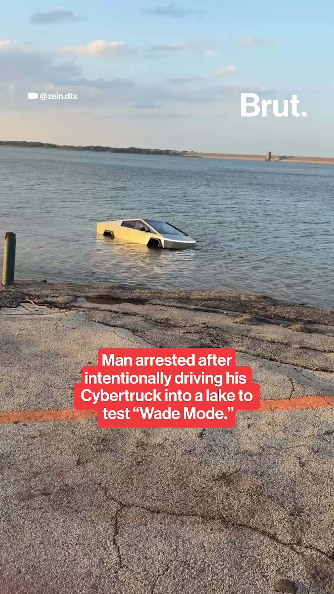 Man in Cybertruck arrested after driving it into the water