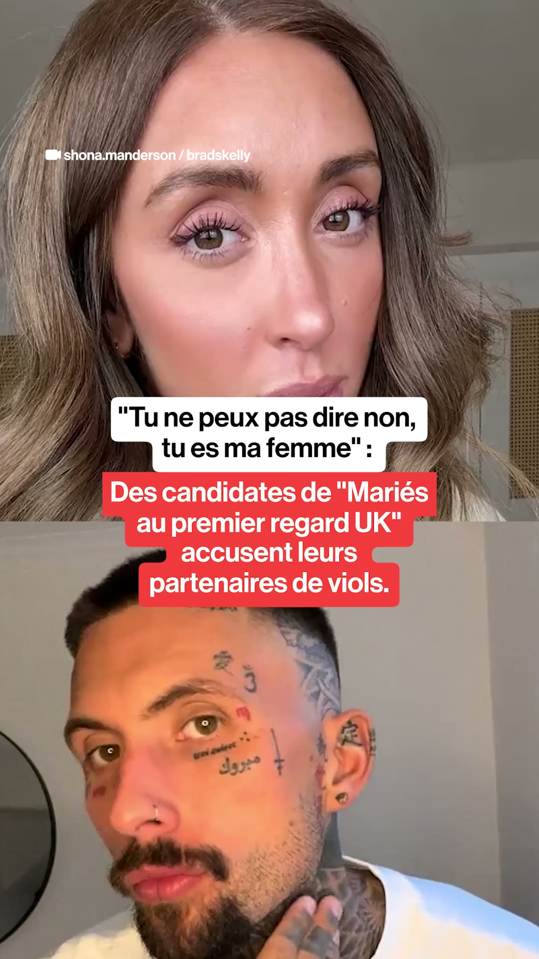 "Tu ne peux pas dire non, tu es ma femme" : des candidates de "Mariés au premier regard UK" accusent leurs partenaires de viols.