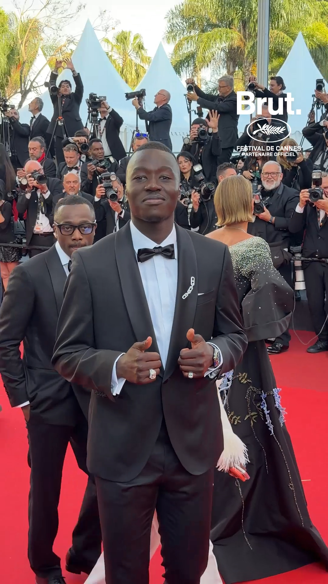 Avec le footballeur Pape Gueye pour sa montée des marches à #Cannes2026