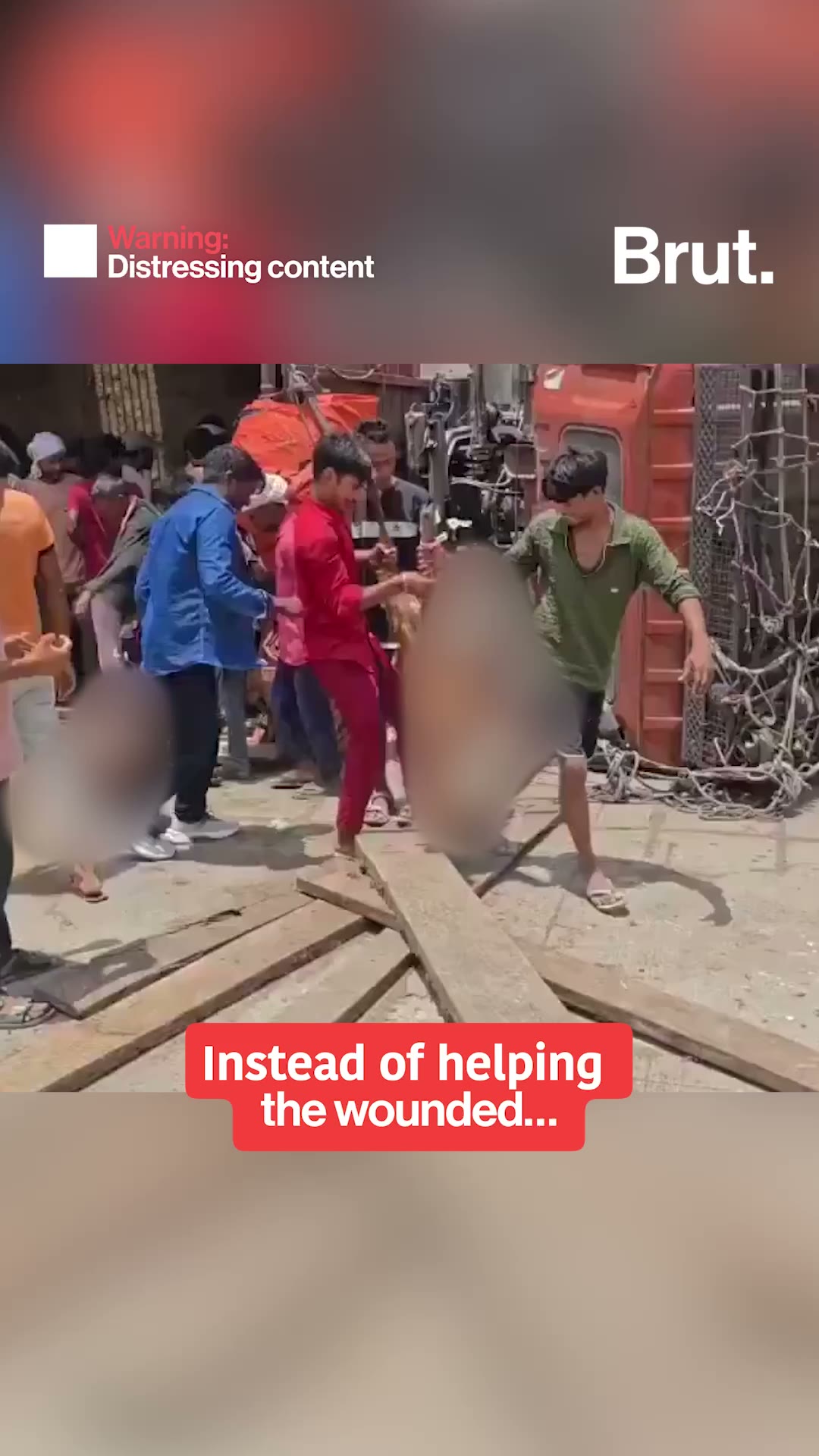 People rush to loot goats instead of helping those wounded after a truck overturned