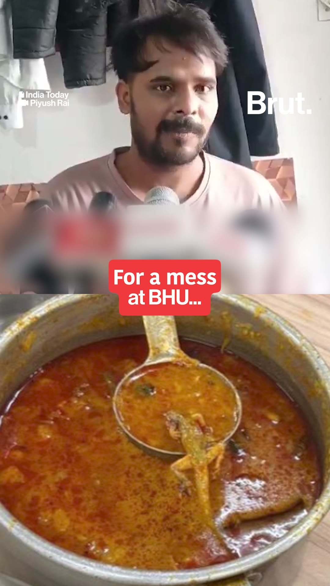 A dead lizard was found in a chicken curry at the Dalmia Hostel mess in BHU in UP