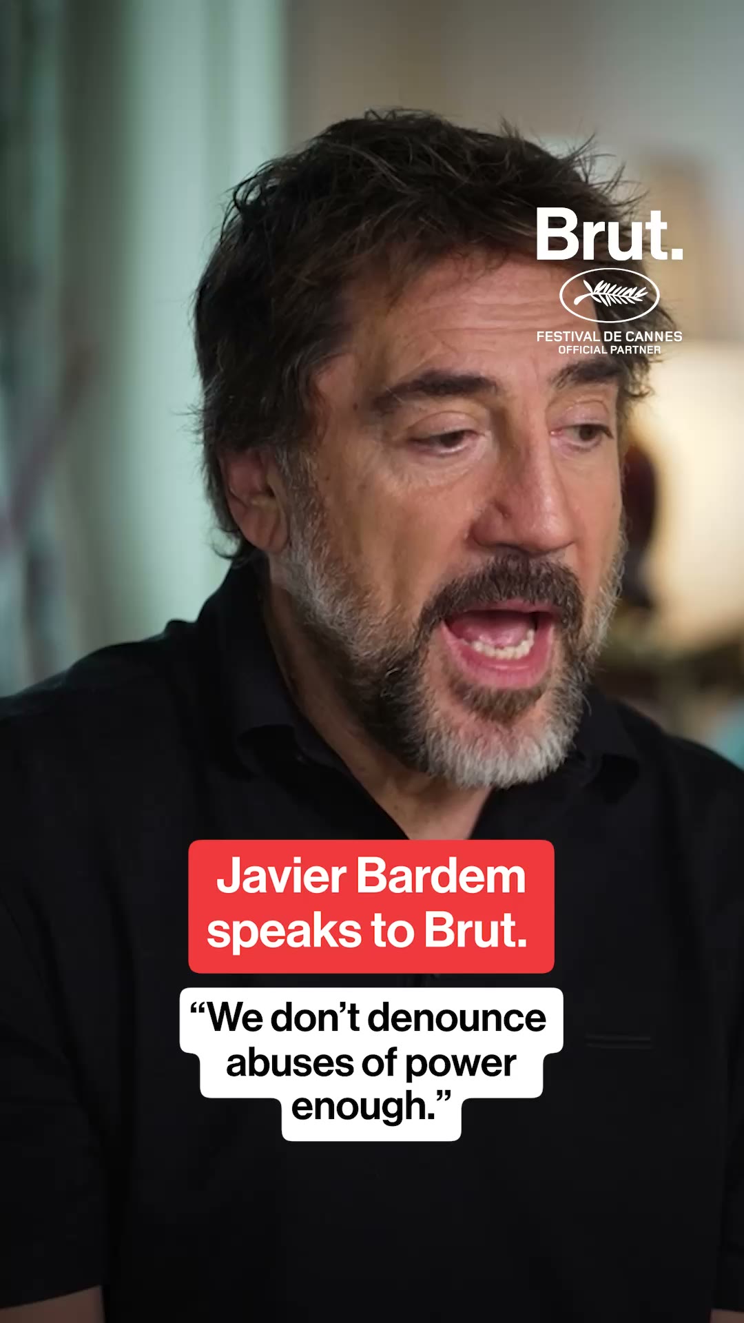 Javier Bardem speaks to Brut. at Cannes.