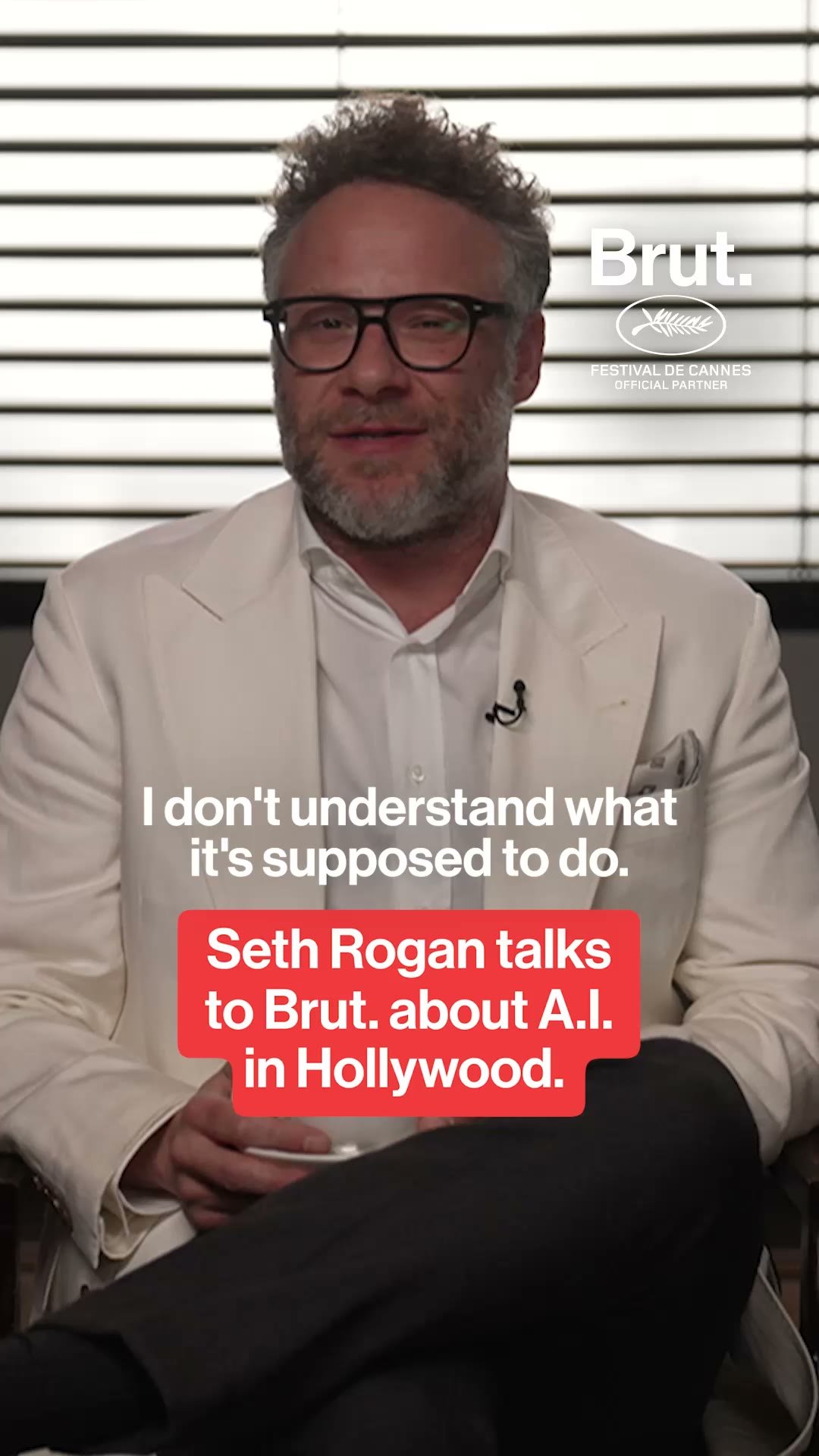 Seth Rogan speaks to Brut. about AI in Hollywood.