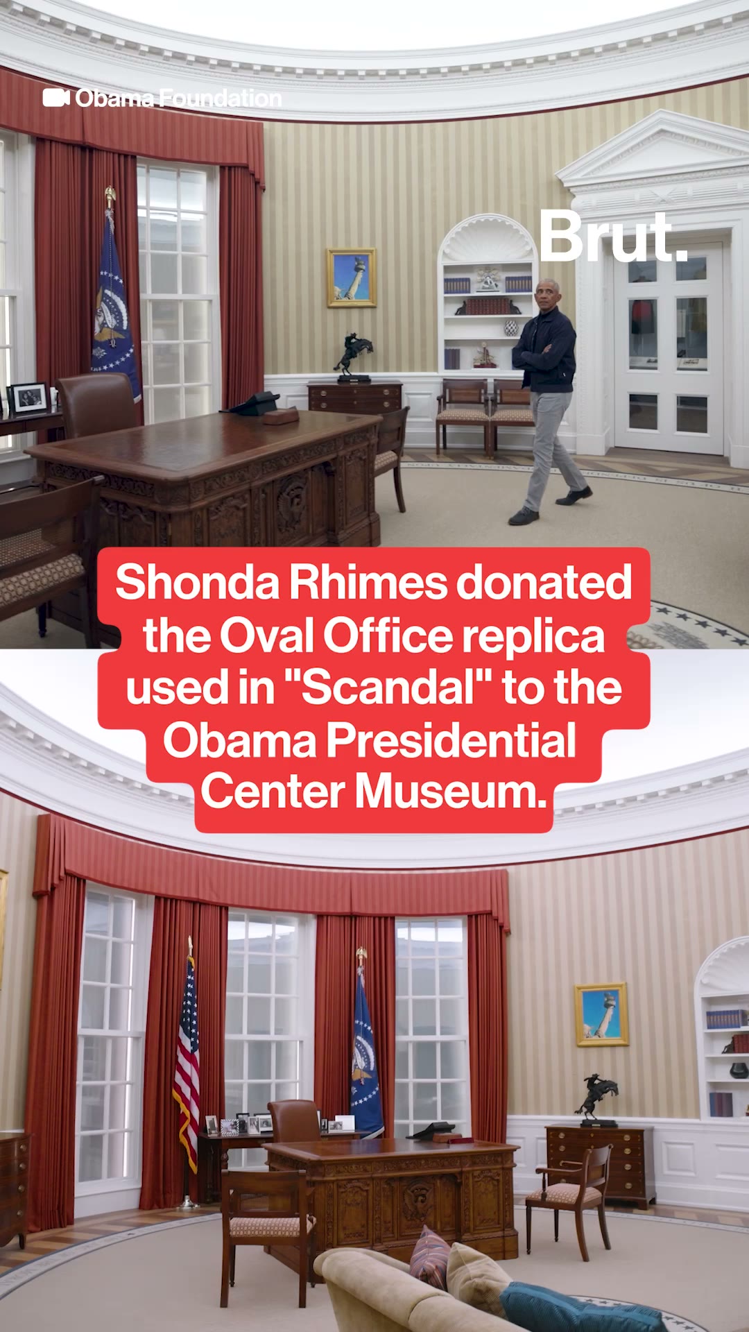 Shonda Rhimes donated the Oval Office from "Scandal" to the Obama Presidential Museum.