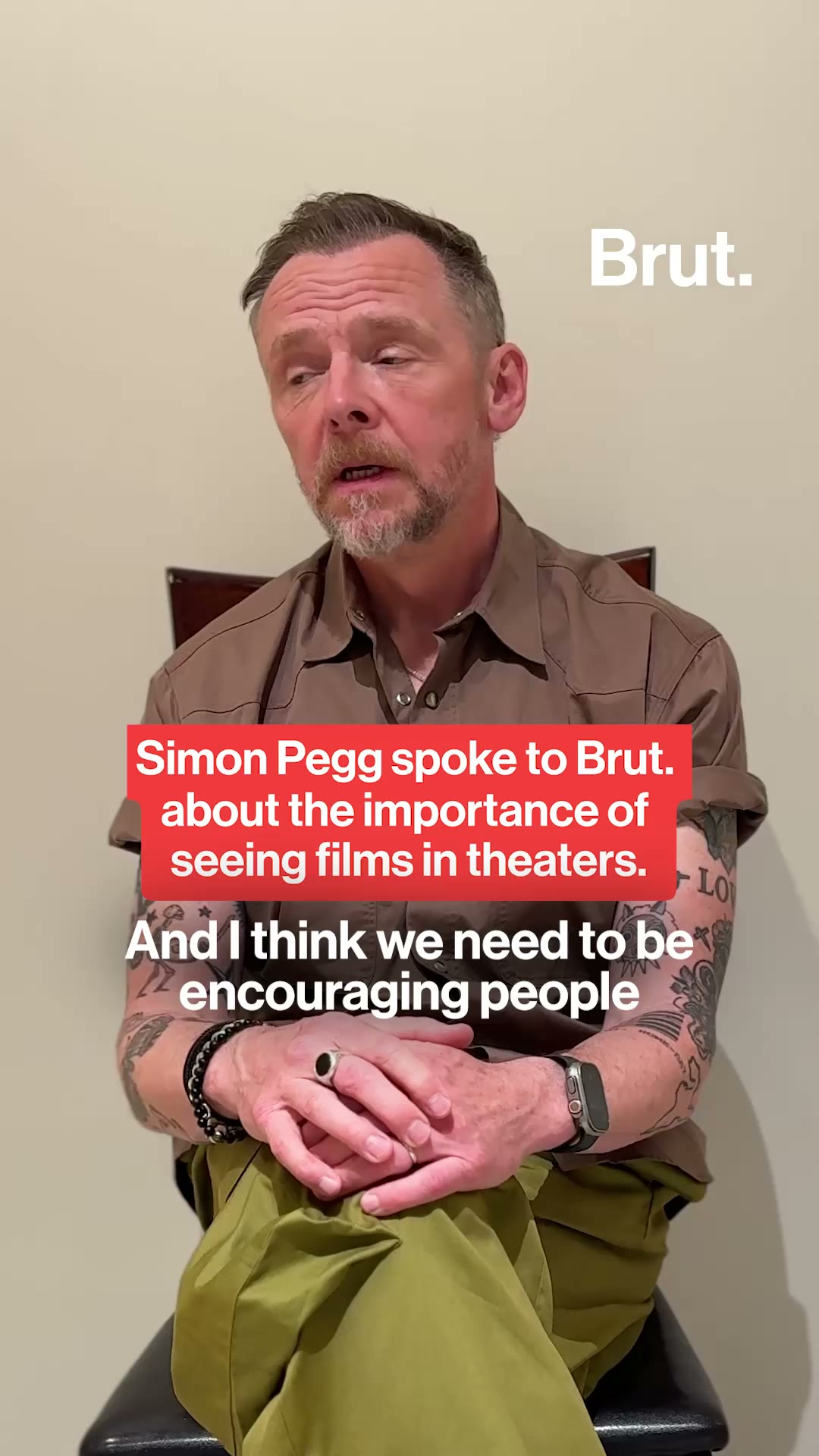 Simon Pegg talks to Brut. about the importance of going to the movies.