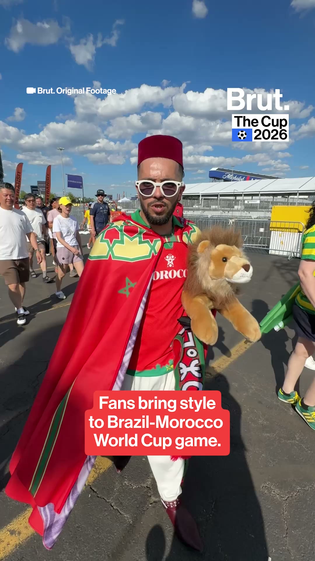 Fans bring standout style to Brazil-Morocco World Cup clash.