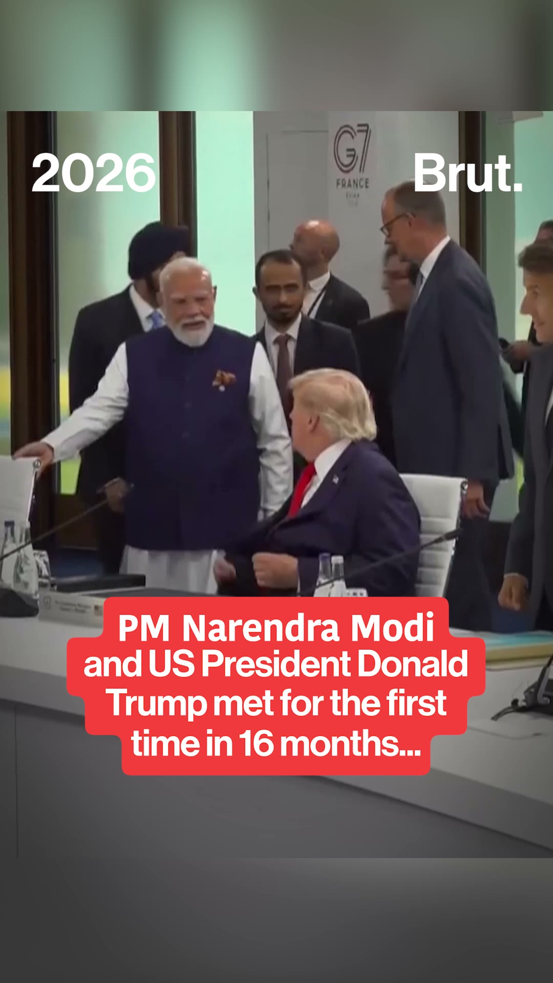 PM Modi and Donald Trump shake hands in France