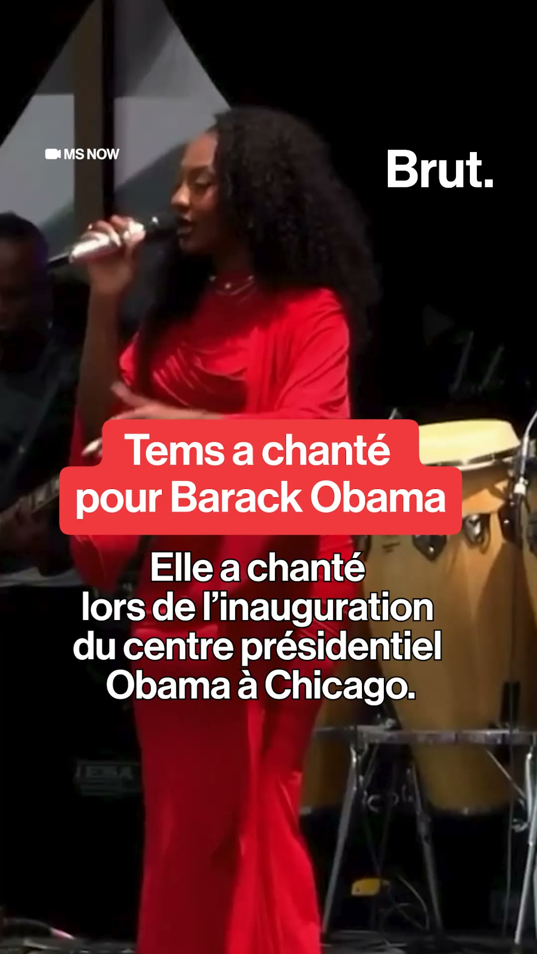 À l'occasion de l'inauguration du Centre présidentiel Obama, Tems a interprété son tube Me & U