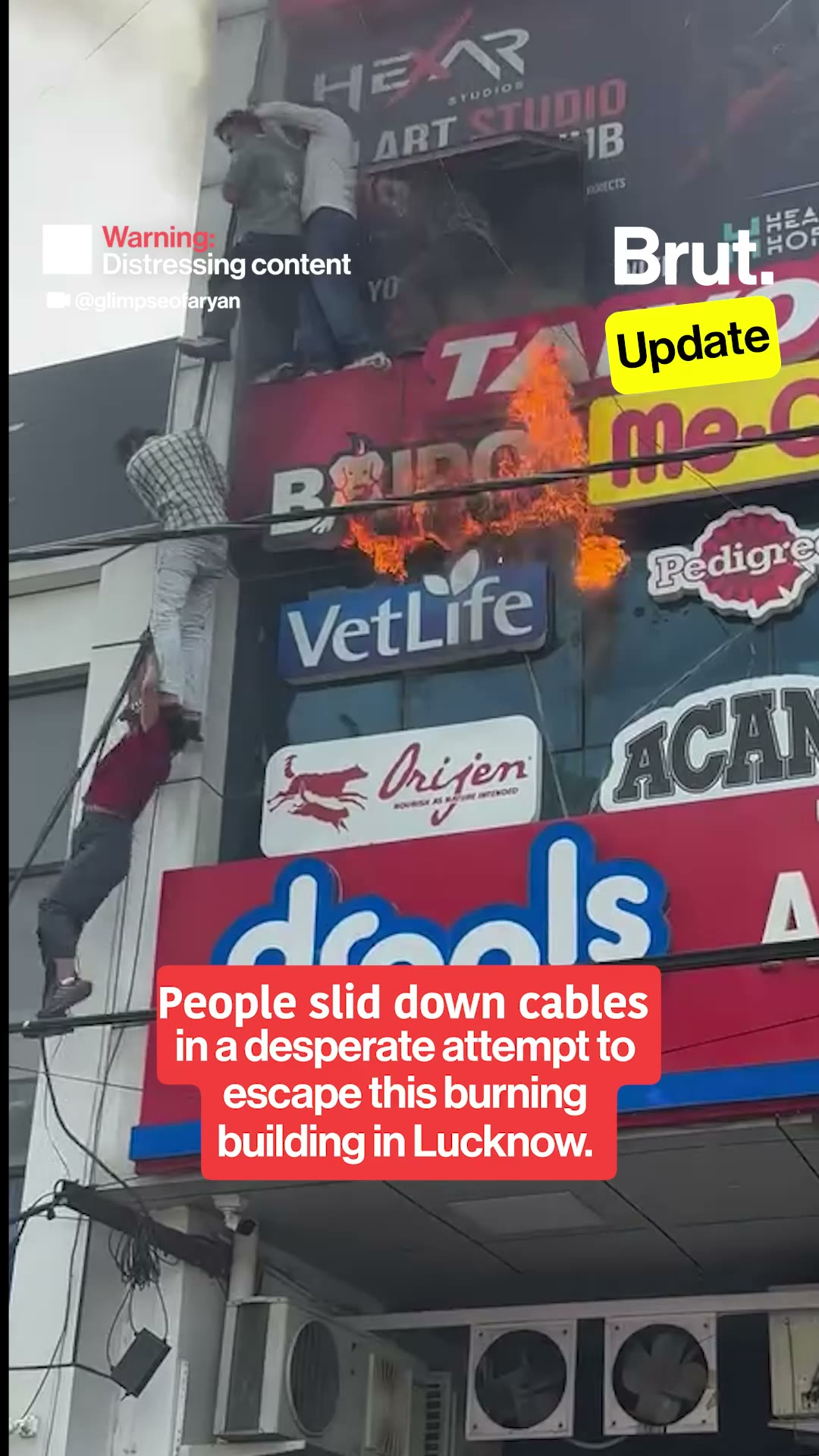 People seen sliding down cables in desperate attempt to escape Lucknow fire